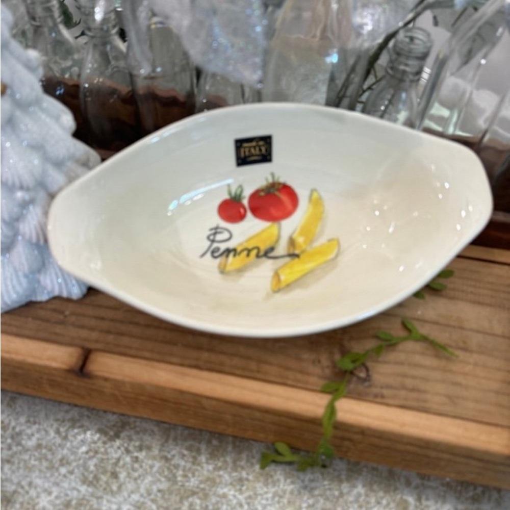 EFFETTI OBLONG ITALY PASTA “PENNE PASTA” SERVING BOWL NEW